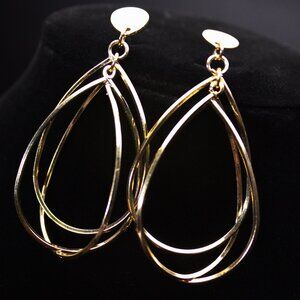Vintage Gold Tone Tear Drop Earrings